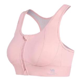 骆驼瑜伽内衣防震拉链外穿健身bra跑步背心聚拢中高强度运动文胸