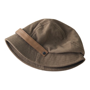 帽子女秋冬季新款灯芯绒韩版复古时尚显脸小百搭休闲画家帽报童帽