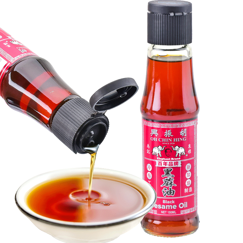 新加坡進(jìn)口胡振興純黑芝麻香油月子油300ml調(diào)料烹飪火鍋涼拌菜