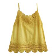 棉麻刺绣夏季镂空文艺吊带上衣