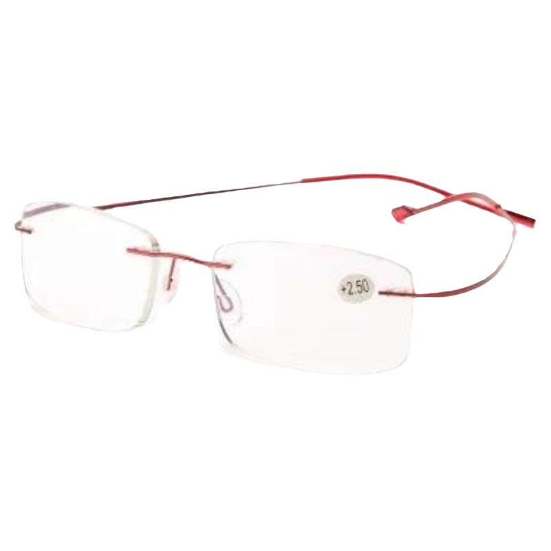 高档超轻无框纯钛男女款时尚老花镜超清树脂镜片切边老花眼睛送礼