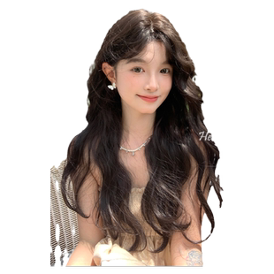 哼唧假发女新款韩系慵懒羊毛卷发仿真发几字刘海长卷发假发套