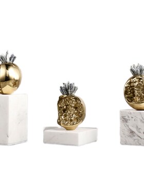 轻奢风天然黄铜软装饰品植物摆件