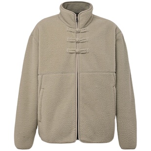 三省六部【国子监】秋冬极简新中式摇粒绒盘扣拉链保暖立领外套