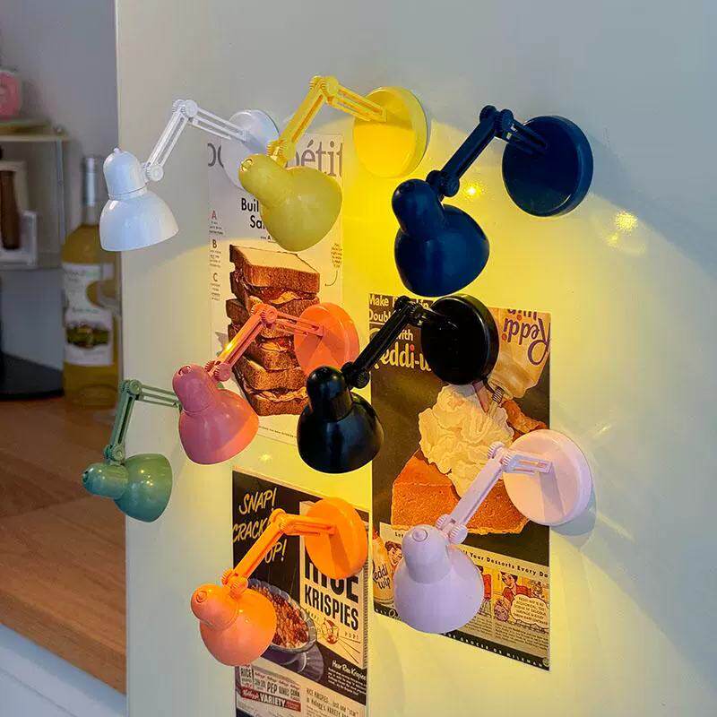 可爱个性小台灯冰箱贴折叠会亮氛围感小夜灯磁力贴磁吸装饰洞洞板