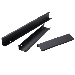 隐形拉手柜门免打孔黑色侧装大衣柜现代简约封边厨柜门手拉拇指灰