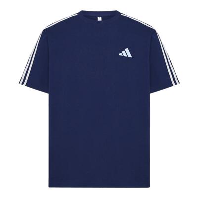 滔搏adidas阿迪达斯男子撞色三条纹宽松运动休闲短袖T恤LE1242