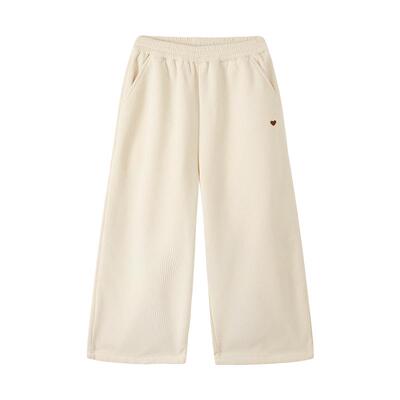 左西女童复古灯芯绒直筒加绒裤子