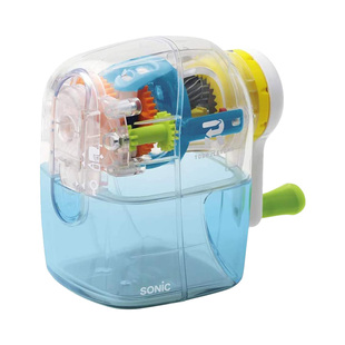 日本SONIC索尼克防过度手摇卷笔器削笔机学生削笔器削好自动弹出卷笔刀可削彩铅转笔刀铅笔刀易操作不伤手