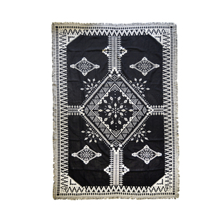 云南民族风毯子棉线防猫抓新中式床尾毯侘寂风民宿沙发毯桌布蜡染