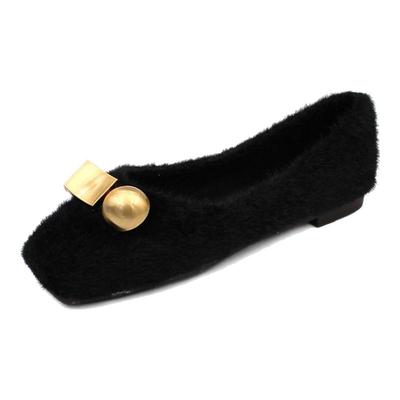 秋冬新款网红百搭风加绒毛毛鞋