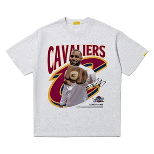 摇滚计划美式潮牌短袖骑士队詹姆斯球星印花篮球训练服纯棉吸汗