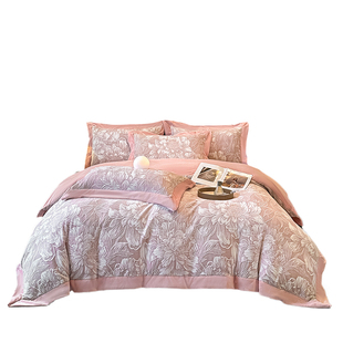 2025新款牛奶绒A类母婴级超柔樱花绒四件套简约风床单被套四件套