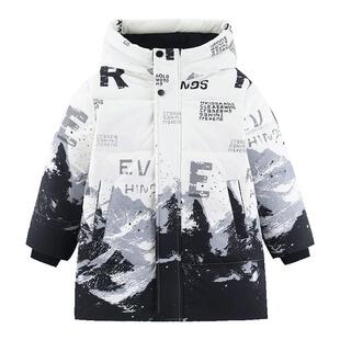 雪中飞儿童羽绒服男童2024冬季新款中大童装加厚中长款羽绒服外套