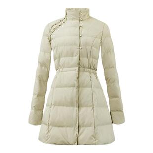 纻衣米黄色设计感棉服女2026冬装新款收腰气质棉衣中长款棉袄外套