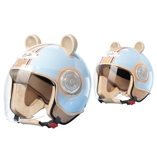 营缆儿童亲子头盔四季男女孩3c认证电动摩托车母子一对可爱安全帽