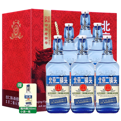 出口小方瓶二锅头42度蓝方白酒