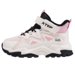 特步儿童冬季新款中大童鞋女童冬鞋二棉鞋加绒棉鞋儿童高帮休闲鞋