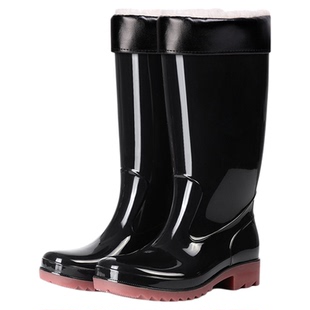 冬季男士雨鞋加棉防滑水鞋牛筋底工矿靴保暖加绒雨靴厨房防水靴