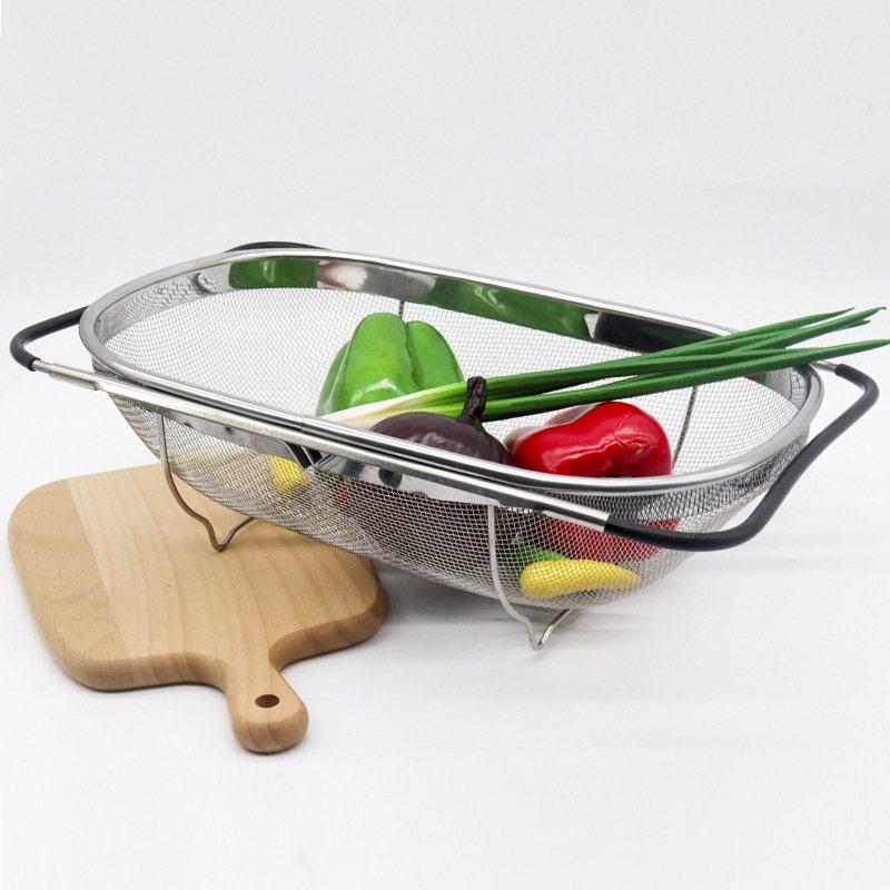 304不锈钢伸缩沥水篮碗碟篮架收纳菜篮架沥水筷子水槽沥水洗厨房