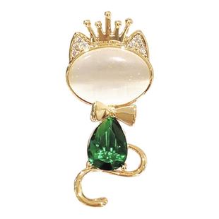 小众可爱猫咪胸针女高档奢华气质高级感别针精致时尚胸花西装配饰