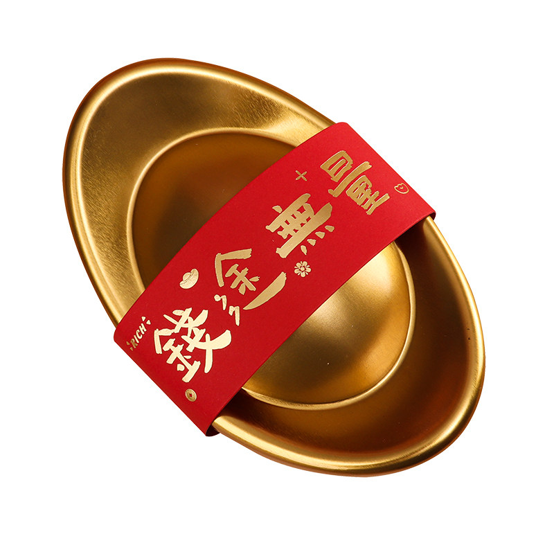 25新年金元宝铁盒礼盒包装糕巧克力糖果饼干礼品盒装饰铁罐聚宝盆