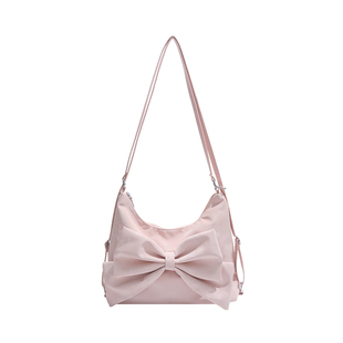 甜美风粉色通勤腋下包包女2025新款大容量一包多用学生上课托特包