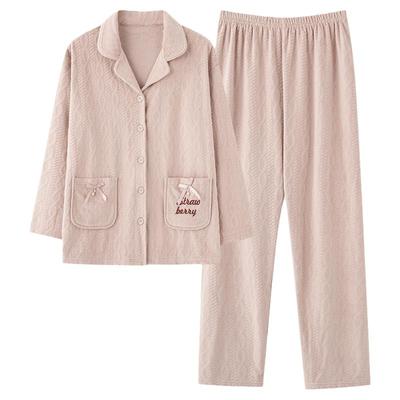 浪莎海岛绒情侣睡衣加厚开衫套装