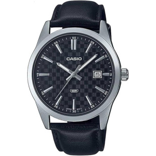 卡西欧casio MTP-VD03D-1A 新款男士黑盘商务不锈钢防水石英手表