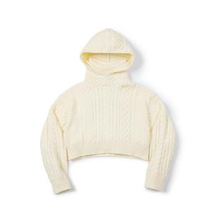 马登女装美式复古连帽高领毛衣外穿短款堆堆帽设计感针织衫秋季女