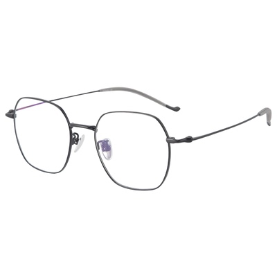 康视顿近视眼镜框男多边细框近视眼镜架女显白金色钛材镜框S8573