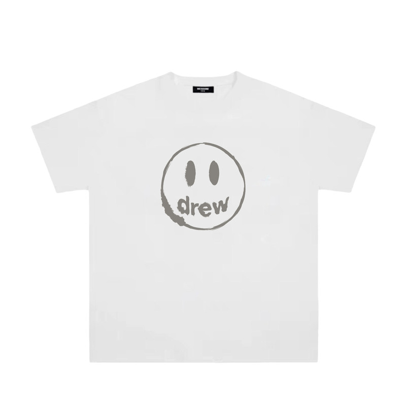 DREW笑脸印花纯棉短袖T恤男女贾斯汀比伯同款宽松百搭休闲上衣ins