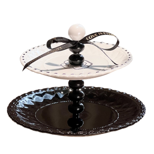 尊慕斯法式水果串盘2025新款家用茶几小香风陶瓷多层水果盘子摆件