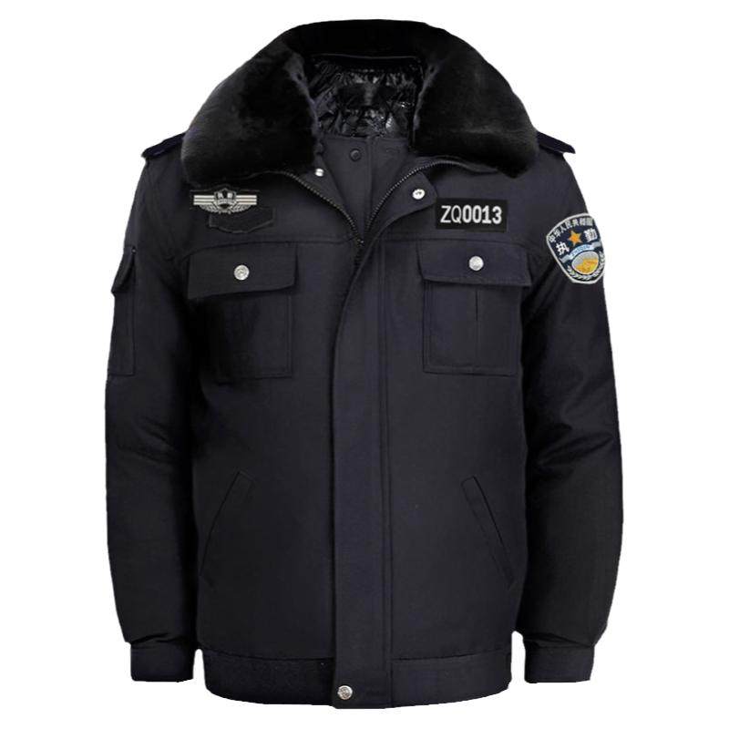 保安服冬装冬季执勤棉袄夹克款保安棉大衣加厚防寒保暖工作服套装