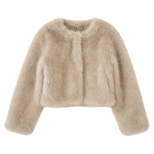 陆续！2026新款环保皮草韩国设计师lep*ein贵气感保暖毛茸茸外套