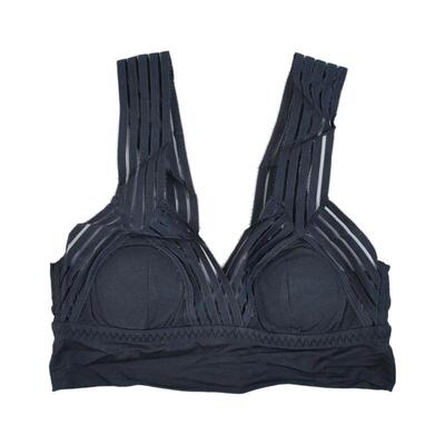 无钢圈性感镂空条纹宽肩带文胸2.18L81750小胸聚拢莫代尔内衣胸罩