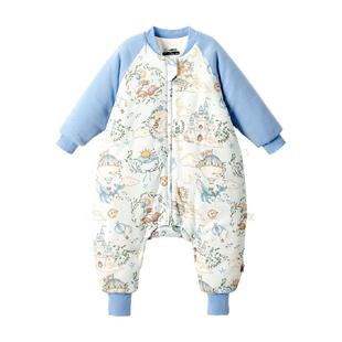 威尔贝鲁婴儿睡袋春秋冬款恒温宝宝分腿防惊跳儿童防踢被四季通用