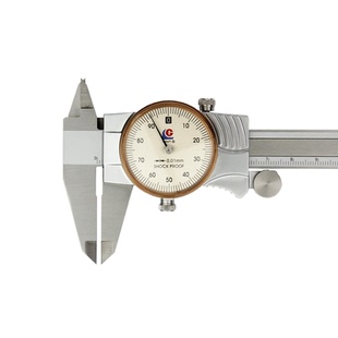 广陆不锈钢带表卡尺0-150-200-300mm指针表盘式游标0.02桂林包邮