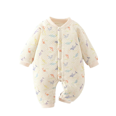 【撤柜专区】品牌专柜  婴儿夹棉连体衣男女宝宝秋冬季棉服150g