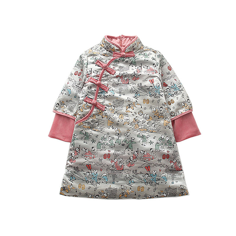 女童旗袍冬装唐装儿童儿童汉服