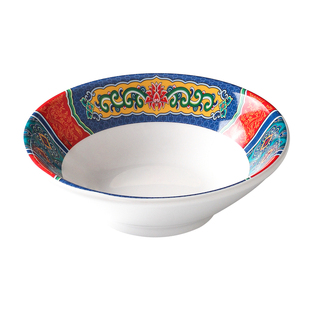 老北京铜锅南门火锅店密胺涮肉盘网红手切鲜羊肉肥牛卷方盘可叠加