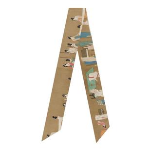 国风古画人物中国风捣练图飘带丝带百搭汉服长条窄丝巾发带绕包