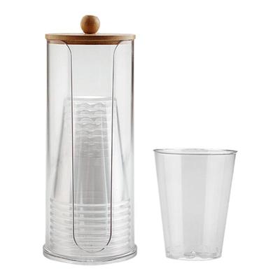 航空杯一次性杯子加厚硬质透明塑料杯太空杯家用水杯带杯架200ml