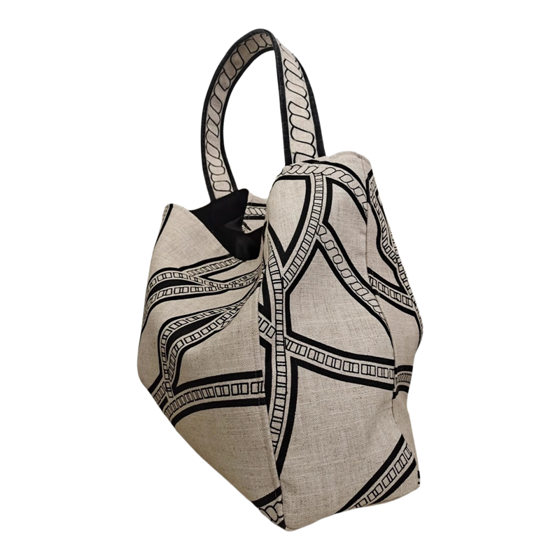 UC\ASA实用时髦原创小马图腾天然编织原亚麻印花百搭帆布包电脑包