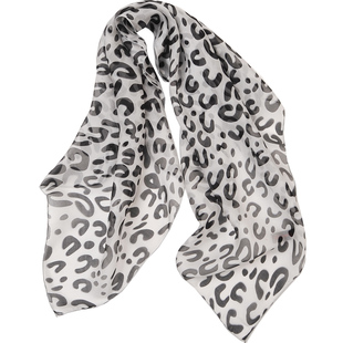 【微瑕】100%桑蚕丝U豹灰色真丝小方巾女士高档春秋薄款丝巾围巾