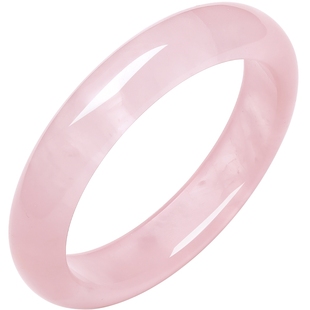 六桂福珠宝天然粉水晶手镯女款樱花粉美人玉镯子情人节新年礼物