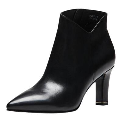 Luxury秋冬尖头真皮百搭时装靴