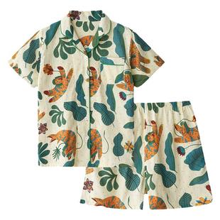 羊羊鱼日系纱布睡衣女款夏季全棉短袖短裤两件套家居服纯棉套装