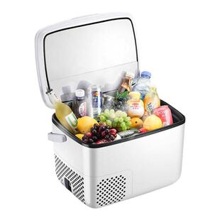 SAST车载冰箱24V货车18L压缩机制冷车家两用冷冻双开门小冰箱迷你