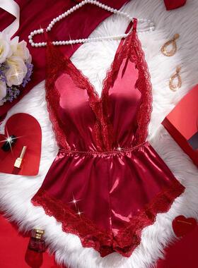 G 15441 Thin Satin Nightgown 薄款吊带睡裙 跨境欧美亚马逊